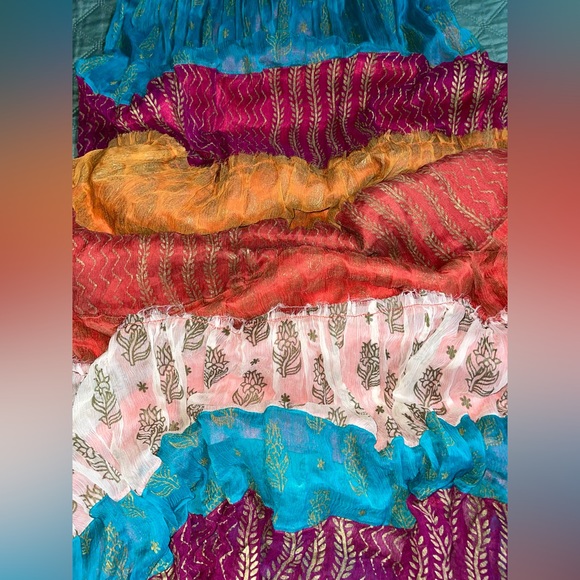 FREE PEOPLE "Gilded Caravan" Tiered Maxi Dress, Size 4, EUC - Picture 9 of 16